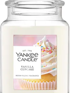 Yankee Candle Vanilla Cupcake, Scented Candle, 22oz Large Jar with up to 150 Hour Burn Time, Giftable, Birthdays Decor Decoration Perfume Aroma