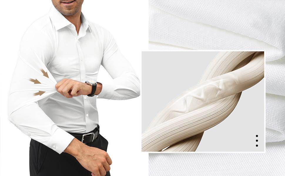 Alimens&Gentle Dress Shirts 16-Way Stretch Slim Fit Long Sleeve Button Down Business Casual Shirts Wrinkle Free Traveler Shirts Top Menswear Alimens&Gentle Dress Shirts 16-Way Stretch Slim Fit Long Sleeve Button Down Business Casual Shirts Wrinkle Free Traveler Shirts Top Menswear