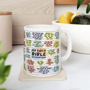Bible Verse Affirmation Mug – Daily Scripture Coffee Cup, Christian Inspirational Gift