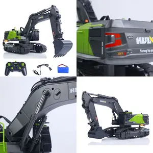 HUINA 1/14 593 Alloy RC Excavator Model Car Battery 2.4G Remote Control 22CH Boys Gift Education Toys