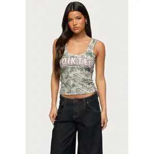 Edikted Girly Ribbed Tank Top