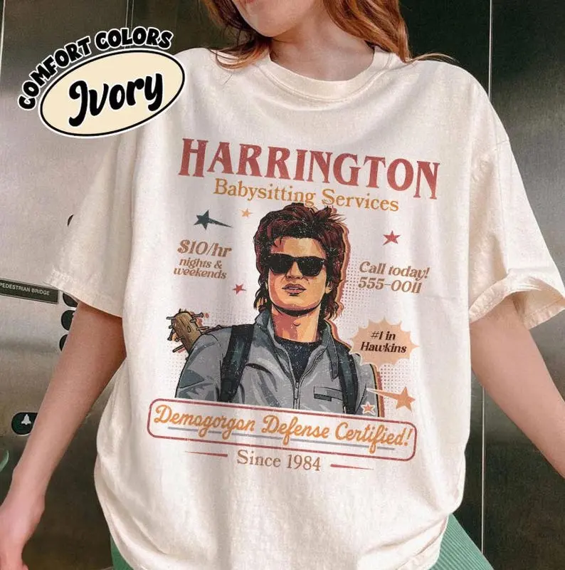 Harrington Babysitting Services Comfort Colors T-Shirt, Funny Steve Harrington Shirt, Strangers Shirt, Movie Fan Gifts