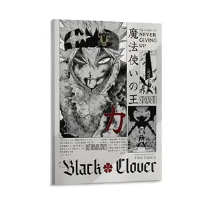 Black Clover Poster, Asta Anime Inspired Art Print, Fantasy Wall Decor