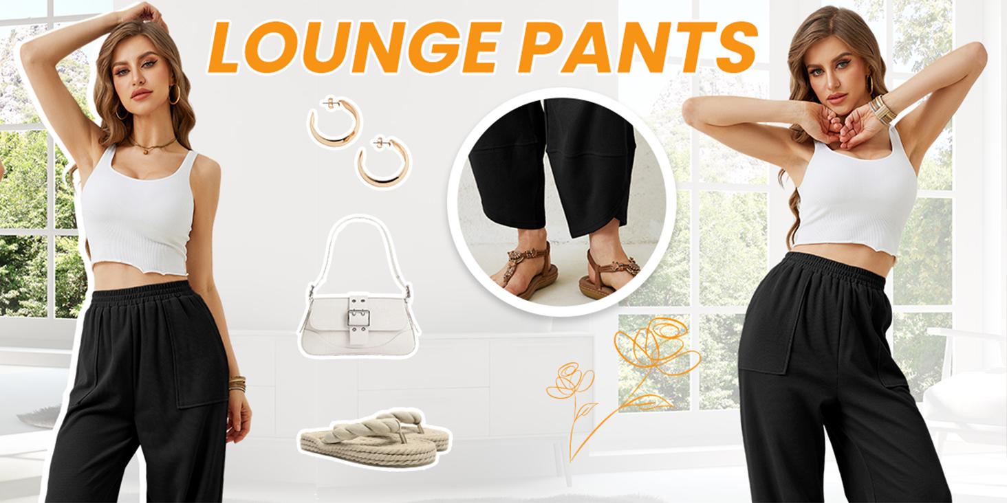 Yeokou Women’s Harem Barrel Wide Leg Pants Elastic Waist Baggy Loose Fit Casual Jogger Sweatpants with Pockets Beach Street Coffee Teacher Outfits