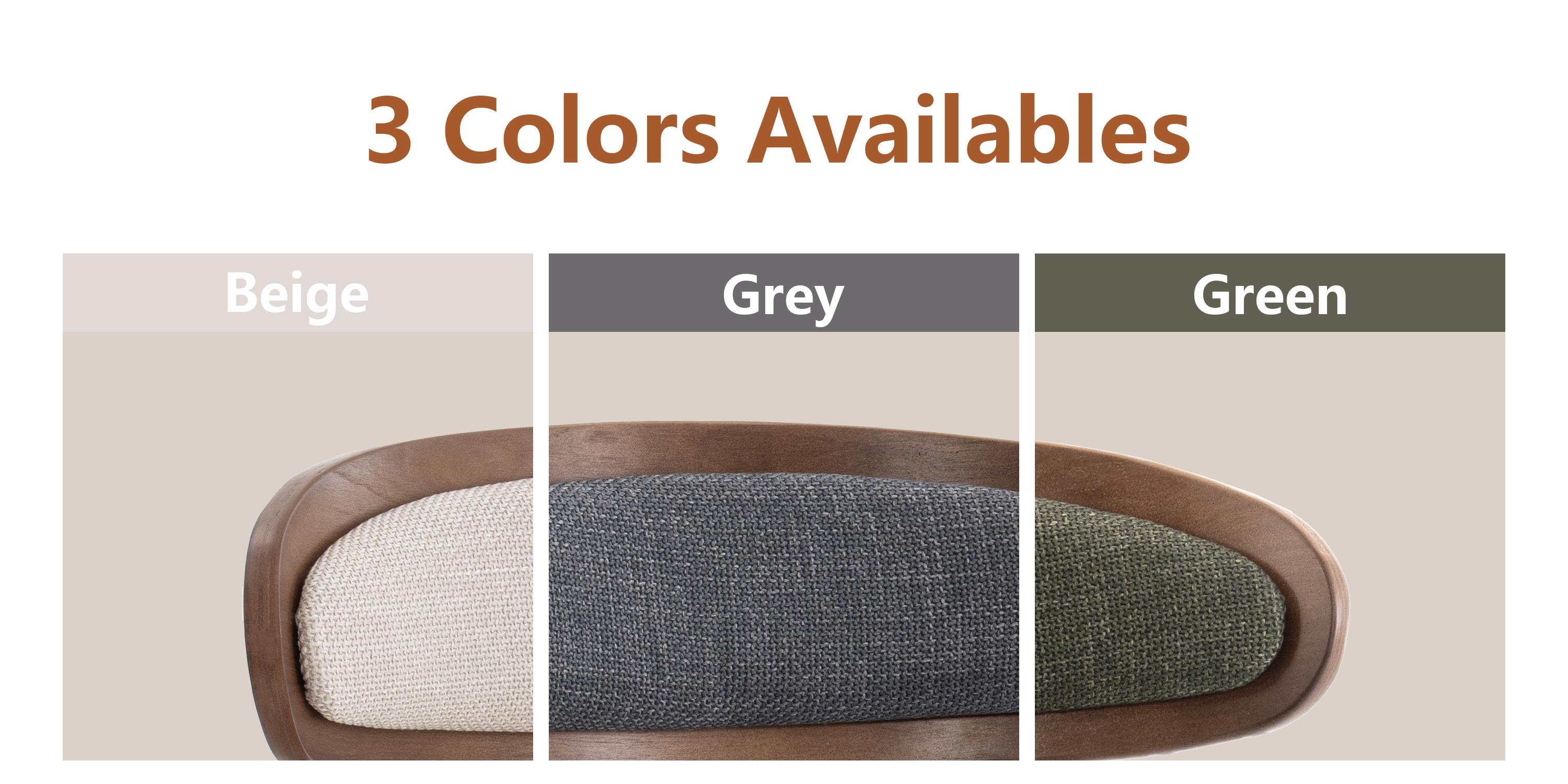 RIMIKING Upholstered Wooden Dining Chair （1 carton 2pcs）, Breathable Fabric Seat, Curved Back Design, Sturdy Rubberwood Legs,6870