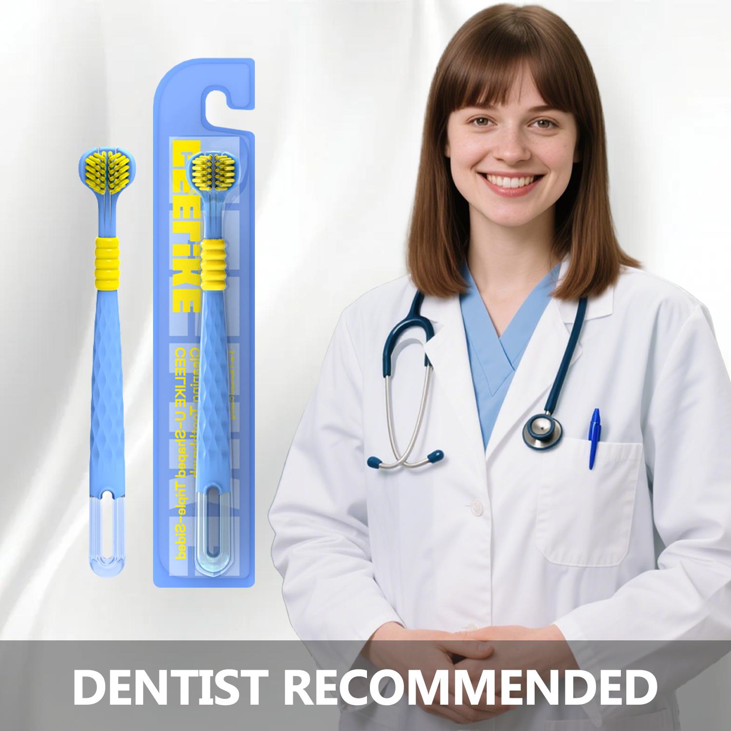 CEELIKE 3-Sided Toothbrush + 2 Toothpaste Set – 360° All-Around Cleaning, Gentle Care, Ideal for Daily Oral Care, Travel-Friendly Design, Available in Multiple Combinations.