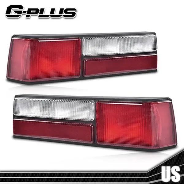 G-PLUS Pair Set Car Tail Lamps & Blinkers - Left & Right Side, LX Style Fox Body Durable Lens for 1987-1993 Ford Mustang, Long-Lasting Original Fit, Blinker Lights