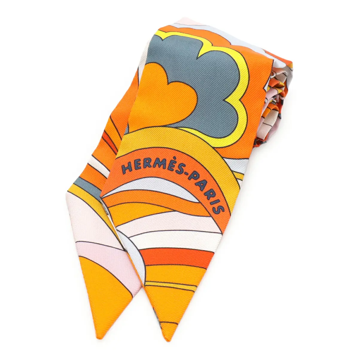 Pre-owned HERMÈS Silk Small Leather Goods Hermes Twilly Scarf