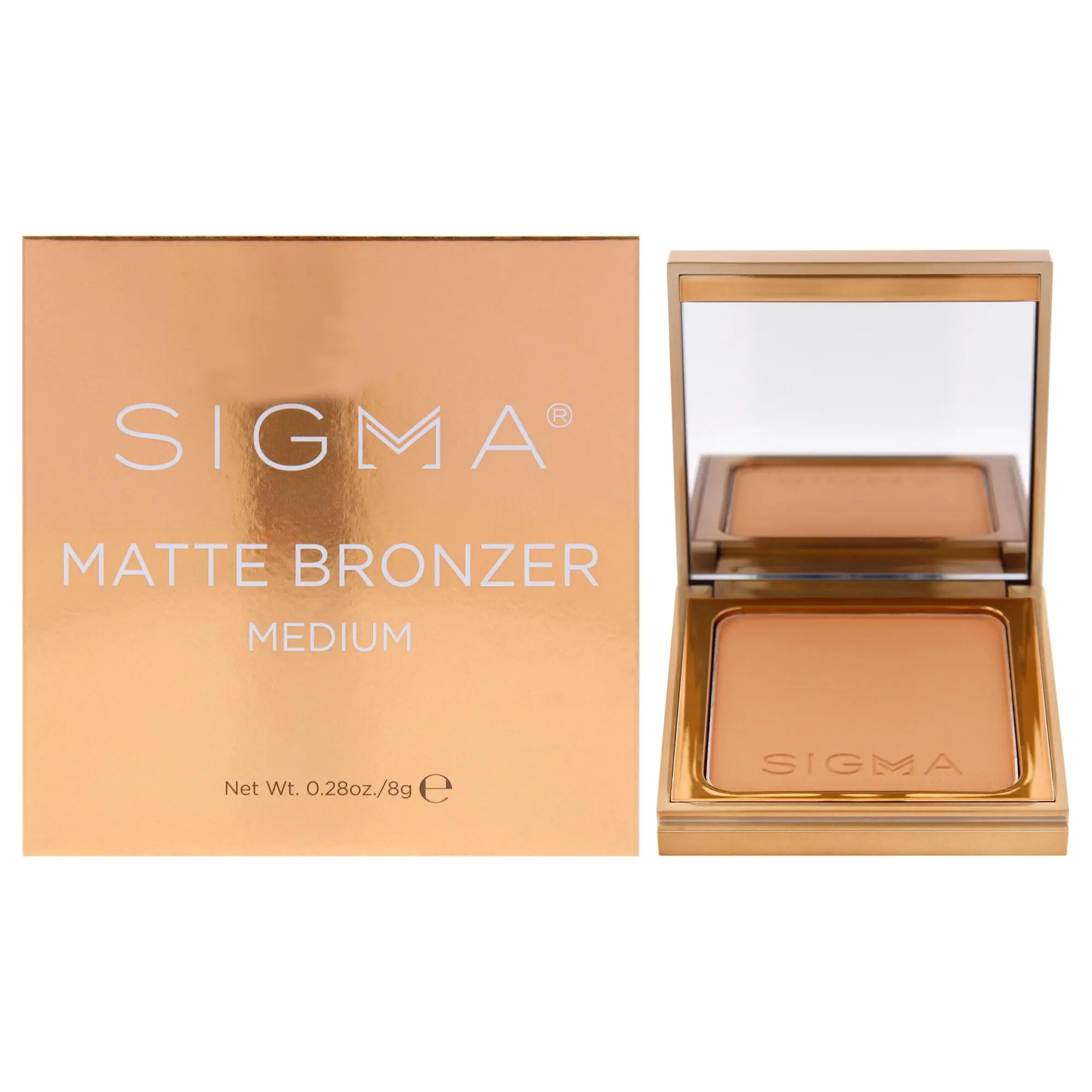 SIGMA Women's Matte Bronzer Cosmetic - Medium Shade Makeup for Face Bronzing, 0.28oz