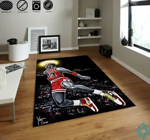 Basketball rug, Jordan pattern rug, art design rug, AI basketball rug, air jorda