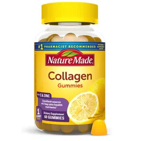 Nature Made Collagen Gummies with Vitamin C, Zinc, Biotin, Hydrolyzed Collagen Peptides for Women and Men, Healthy Skin Support Supplement, 60 Gummies, 60 Day Supply
