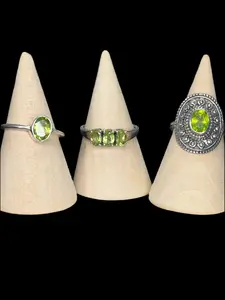 Genuine Peridot Sterling Silver Rings