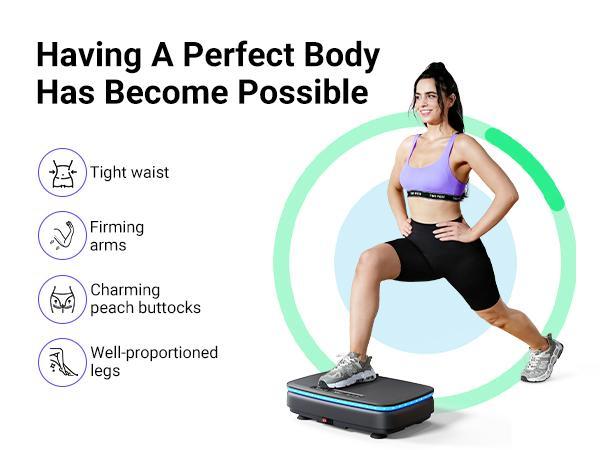 Vibration Plate Exercise Machine, Vibration Plate with Bluetooth and LED Display, Full Body Workout Equipment for Women Men Home Gym