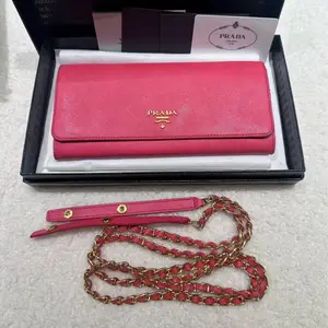 Pre-owned PRADA Milano women's pink leather wallet|20262016 WWL HD