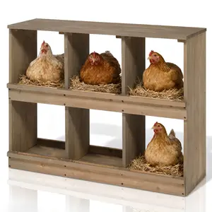 Nesting Boxes for Chickens, Wooden Chicken Nesting Box, Laying Eggs Nest Box for Chickens Hens Ducks, Yellow, 8 Compartments