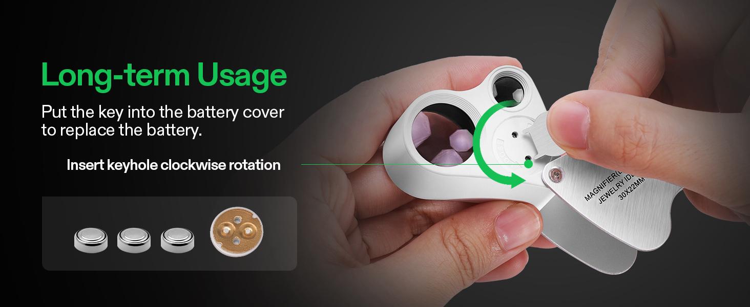 VIVOSUN 30X 60X Illuminated Jewelers Loupe Foldable Magnifier with LED Light for Jewelry Gems Watches Coins Stamps Antiques