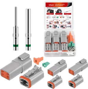 Nilight 4 PIN DT Connector Kit 3 Sets Size 16 Solid Contacts Waterproof Male Female Terminal for 14-20 AWG DT Series Connector Car Truck Motorcycle Off-Road Vehicles Boat