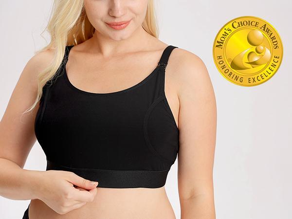 Momcozy Hands Free Nursing Bra, Adjustable Nursing Bra Comfortable 1 Pack