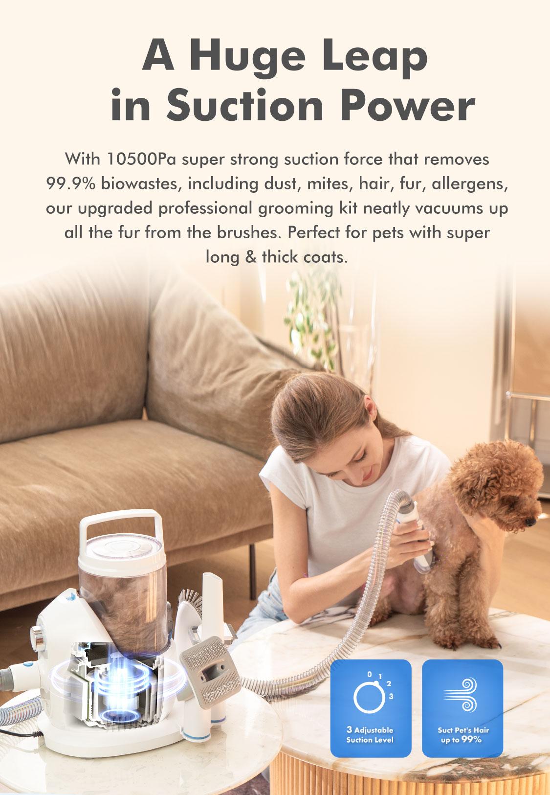 Neakasa P2 Pro Pet Grooming Kit, Dog Clippers 99% Hair, Pet Grooming with 5 Proven Tools, 2L Large-Capacity Easy Empty Dustbin for Dogs Cats Animals