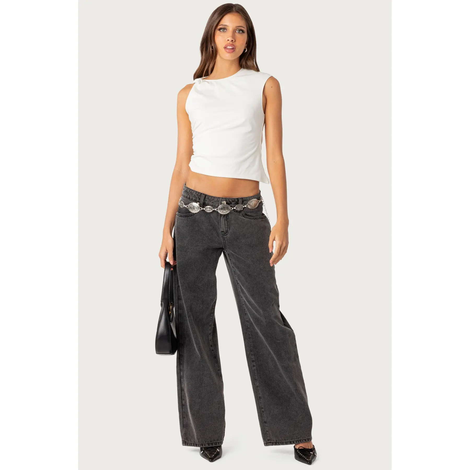 Raelynn Washed Low Rise Baggy Jeans