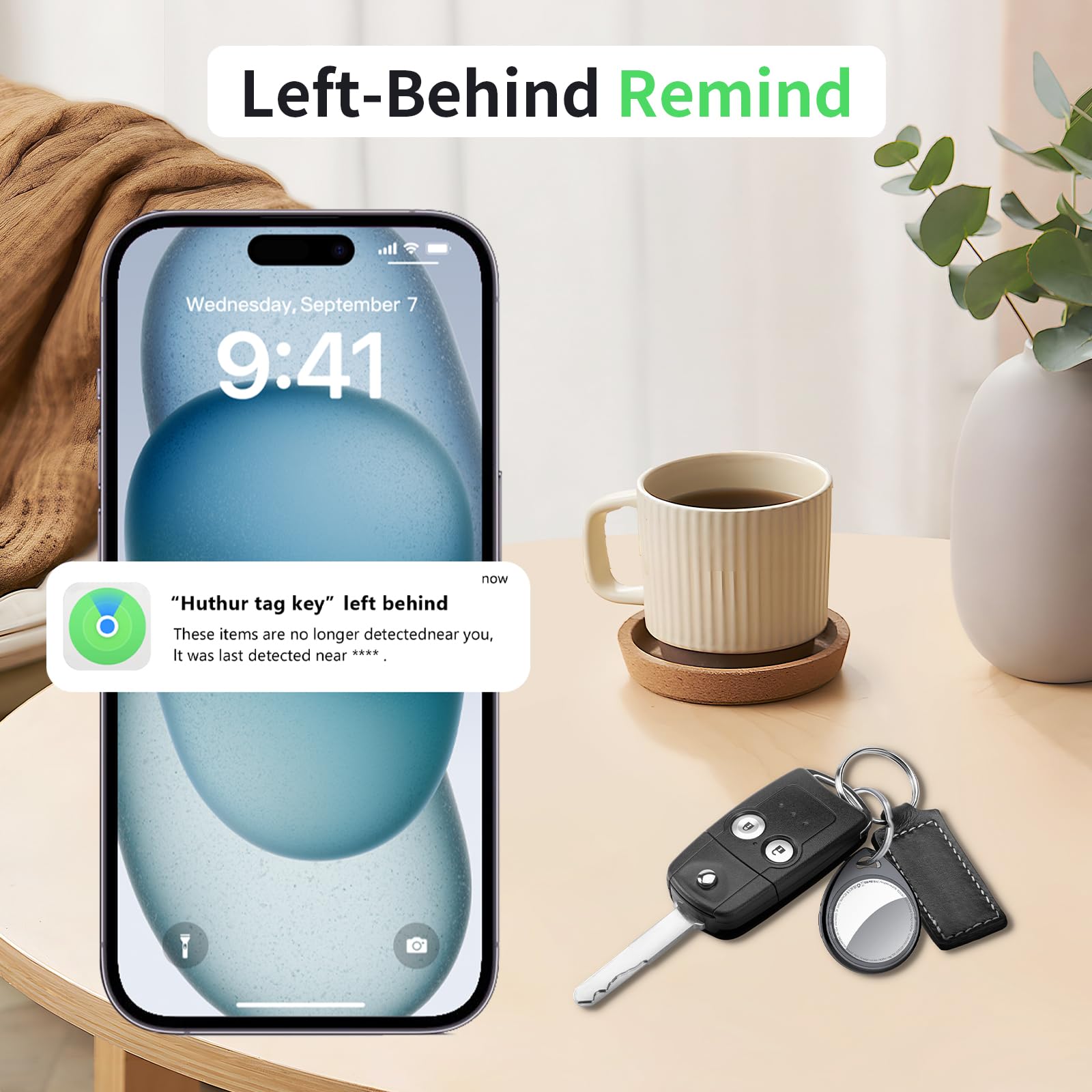 [Spring Deals] Tukio Tx01 GPS Tracker(iOS Only) for Cars & Pets -Mini Clear Design, Weatherproof Case, Anti-Lost Device, Works with Apple Find My (iOS Only), No Monthly Fees, IP67 Waterproof, Replaceable Battery Remote