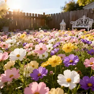 100 pcs Mixed-color Cosmos Flower Seeds,Easy-to-Grow, Garden Blooms ，outdoor plant Butterflies Variety home planting family garden planter pollinator