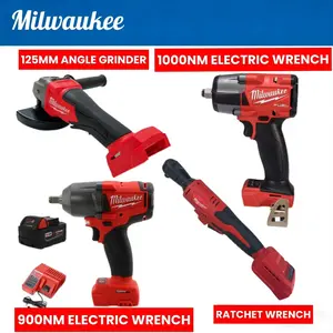 Milwaukee 125Mm Angle Grinder, 900/1000Nm Electric Wrenches, And Ratchet Wrench, Cordless Power Tools For Construction, Automotive Repair, Metalworking, And Maintenance, Delivering High Torque, Durability