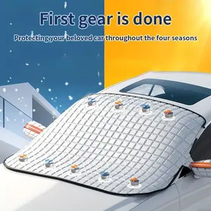 YUQUESEN Car Winter Weather Windshield Protector Winter Dust Rain Ice Frost Guard Protector Durable Design for Year Round Weather Protection & Summer Sunshade