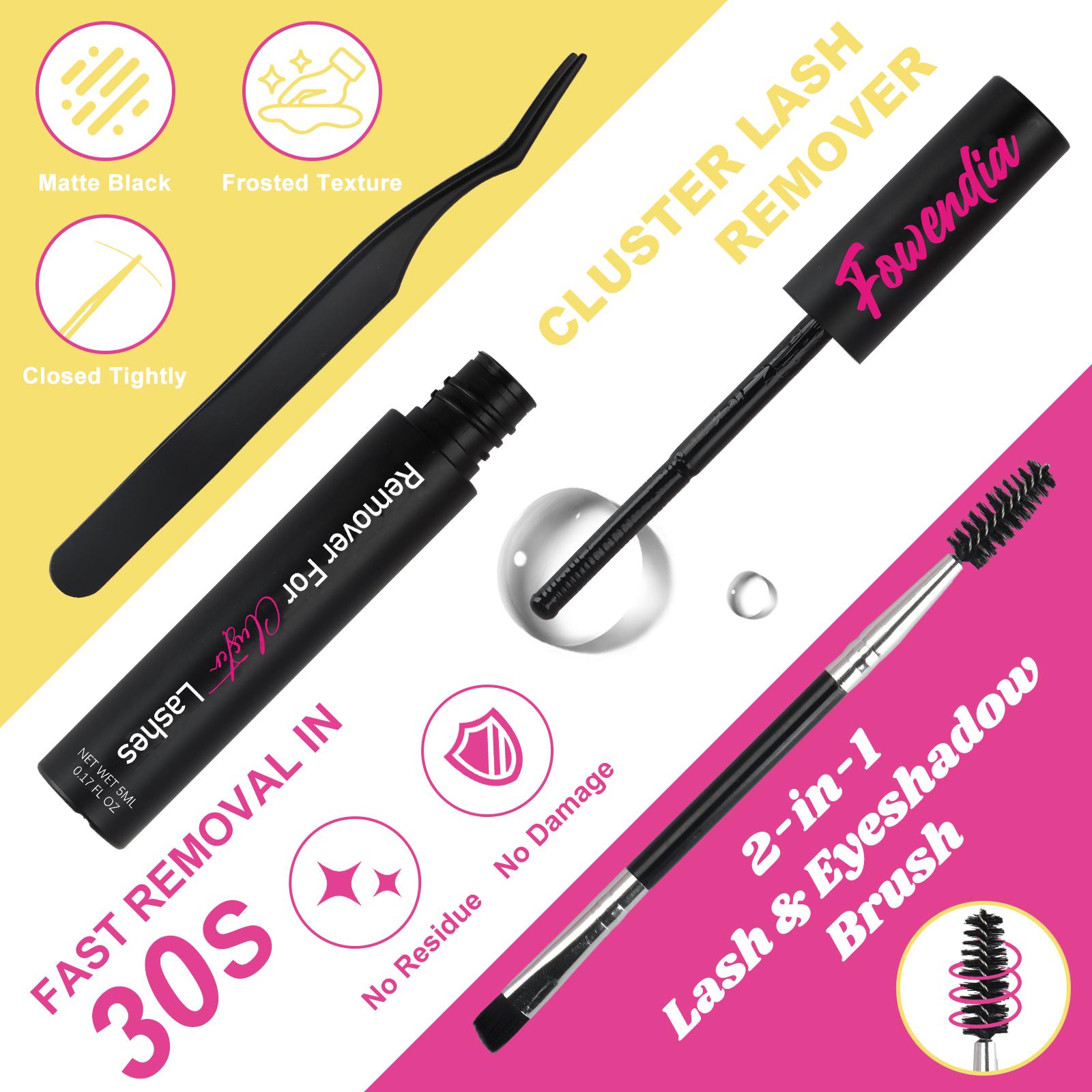 Fowendia California Sunset Wanna Be Freya Manga Lashes Cluster C D Curl DIY Lash Extension Kit and Lash Clusters 8-18mm with Bond Seal and Remover - Ultra-Thin Transparent Bands, Lash Magic Anime False Lash Extension Kit dealsforyoudays