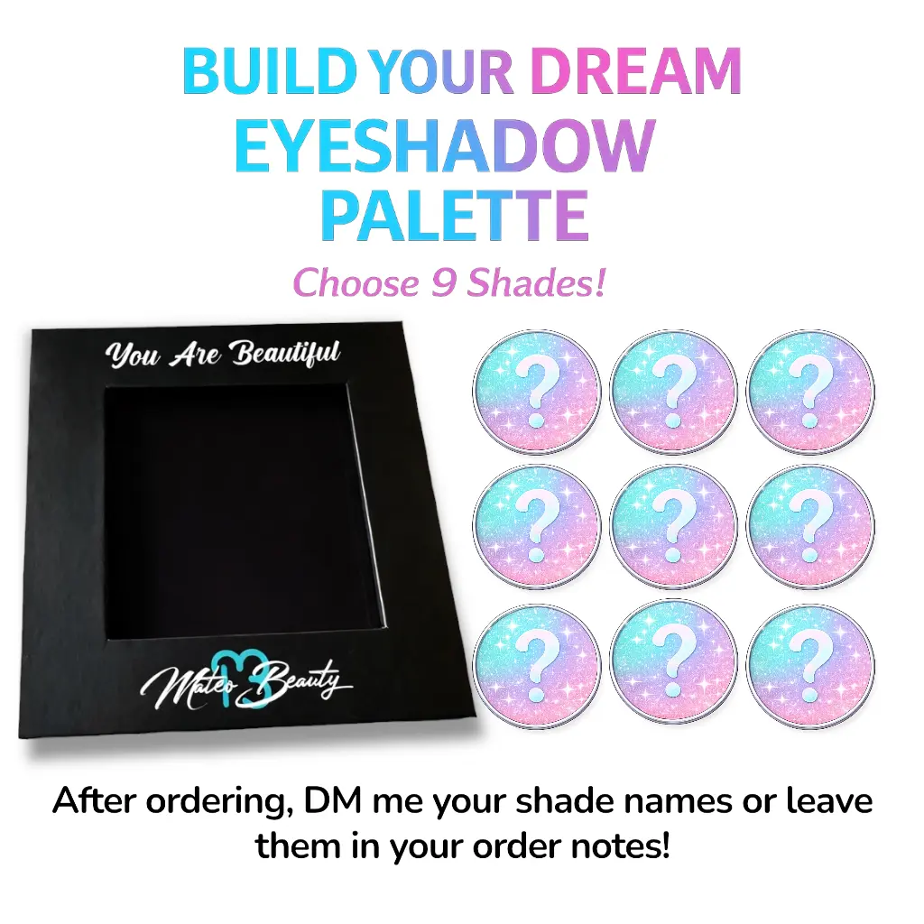 Mateo Beauty Custom Magnetic Eyeshadow Palette with Magnetic Pans - Handpacked, Mica-Based, 9-Shade Build-Your-Own Set, Select Shades, Blendable Smooth Duo Chrome, Satin & Matte Finishes, Ideal for Customized Gifts & Eye Makeup, Cosmetic, 9 Shades
