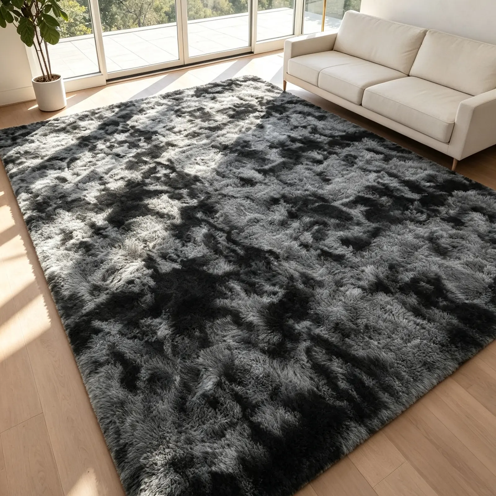 High-Pile Fiber Plush Shaggy Rug, Ultra-Soft Non-Slip Fluffy Carpet, Modern Cozy Vibes Floor Mat for Living  Bedroom Home Decor, Rugs For Living , Living  Rugs