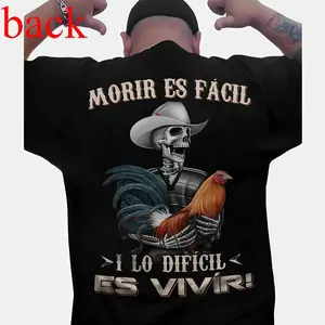Men's Moris Es Facil Mexican Style T-Shirt, Big Rooster Gamefowl Shirt, Father's Day Ideal Gift, Shirt For Dad For Husband For HimCotton Menswear Plus Size