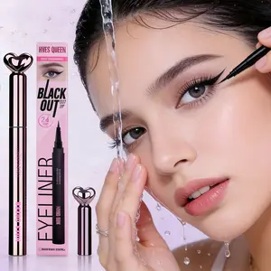 CKNGN Black Liquid Eyeliner with Spiral Fine Tip Smooth Waterproof Smudge-Proof Quick Dry Makeup Long-Lasting High Pigment Heart Cap Design Gift for Women Valentine’s Day & Christmas marker makeup eyeliner stamp Natural Individual kohl outdoorfun