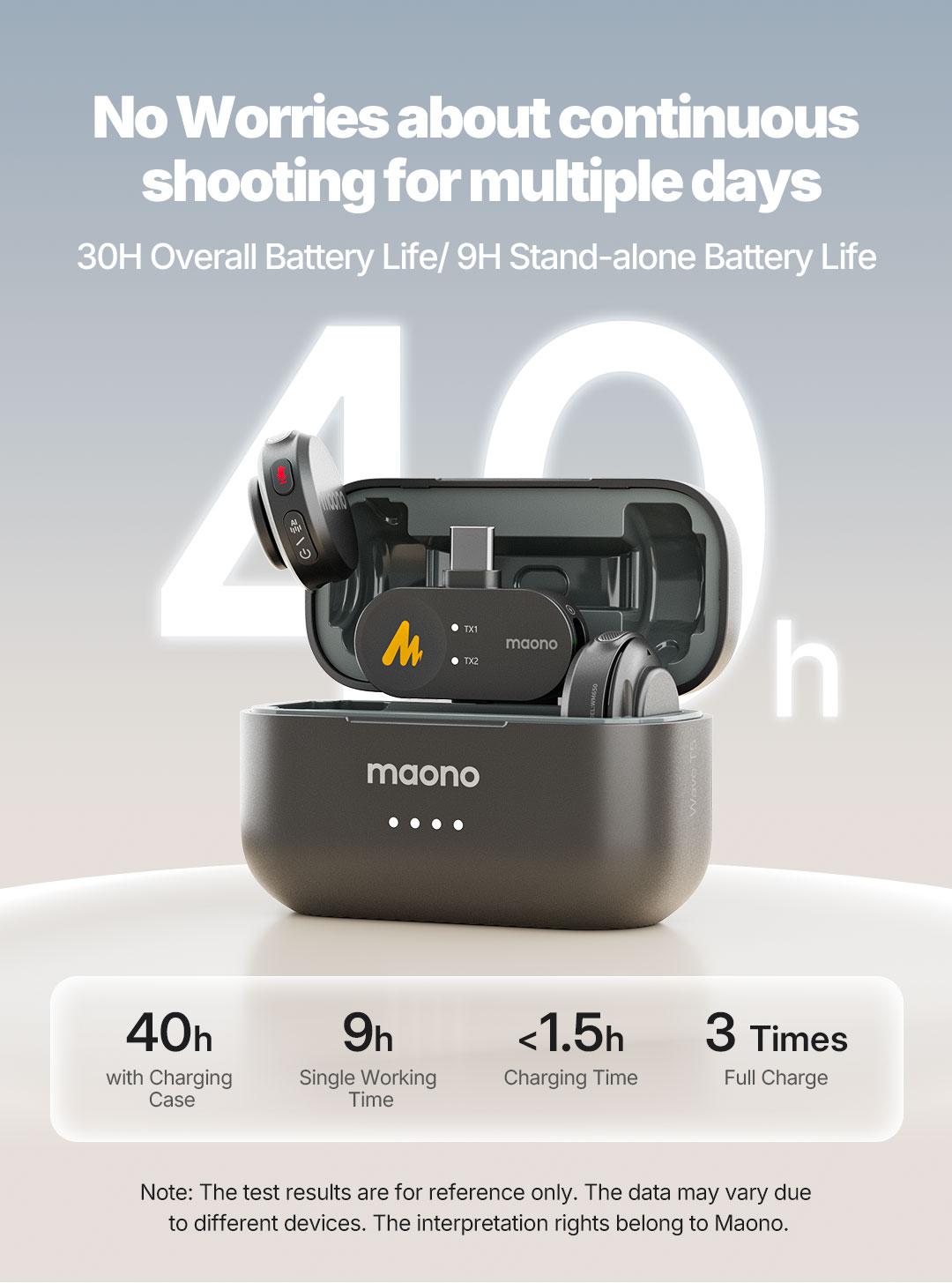 Maono T5 Wireless Lavalier Microphone, Audio Noise Reduction, Compatible with PC Camera, iPhone, Type C Android Smartphone, Ideal For Youtube, Facebook,TikTok Video Vlogging, Streaming, Recording, Interview, Content Creating.