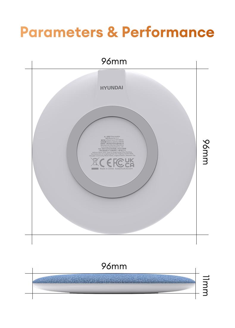 HYUNDAI S1 Ultra-Thin Bluetooth Pillow Speaker with Bluetooth 6.0, 3D White Noise, Soft Immersive Sound Field, Pillow CD Player for Bedtime Music & Audiobooks, Headphone-Free Sleep Speaker, Compatible with Android & iOS HYUNDAI S1 Ultra-Thin Bluetooth Pillow Speaker with Bluetooth 6.0, 3D White Noise, Soft Immersive Sound Field, Pillow CD Player for Bedtime Music & Audiobooks, Headphone-Free Sleep Speaker, Compatible with Android & iOS