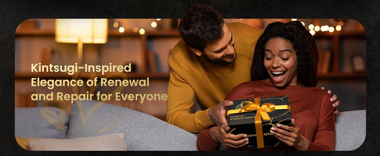 RENPHO Eyeris Kintsugi Voice Control Eye Massager with Heat and Cooling, Ice Gel Pack Spring Glow Up Birthday Gifts, Eye Mask for Relaxation Gift Choice for Man Women