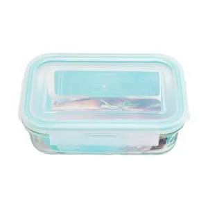 GLASSLOCK Rectangular Food Container, 400ml High Borosilicate Glass Food Storage, Microwave & Freezer Safe, Airtight Seal, Korean Made