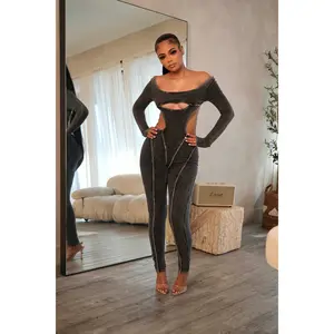 Ribbed Cutout Jumpsuit