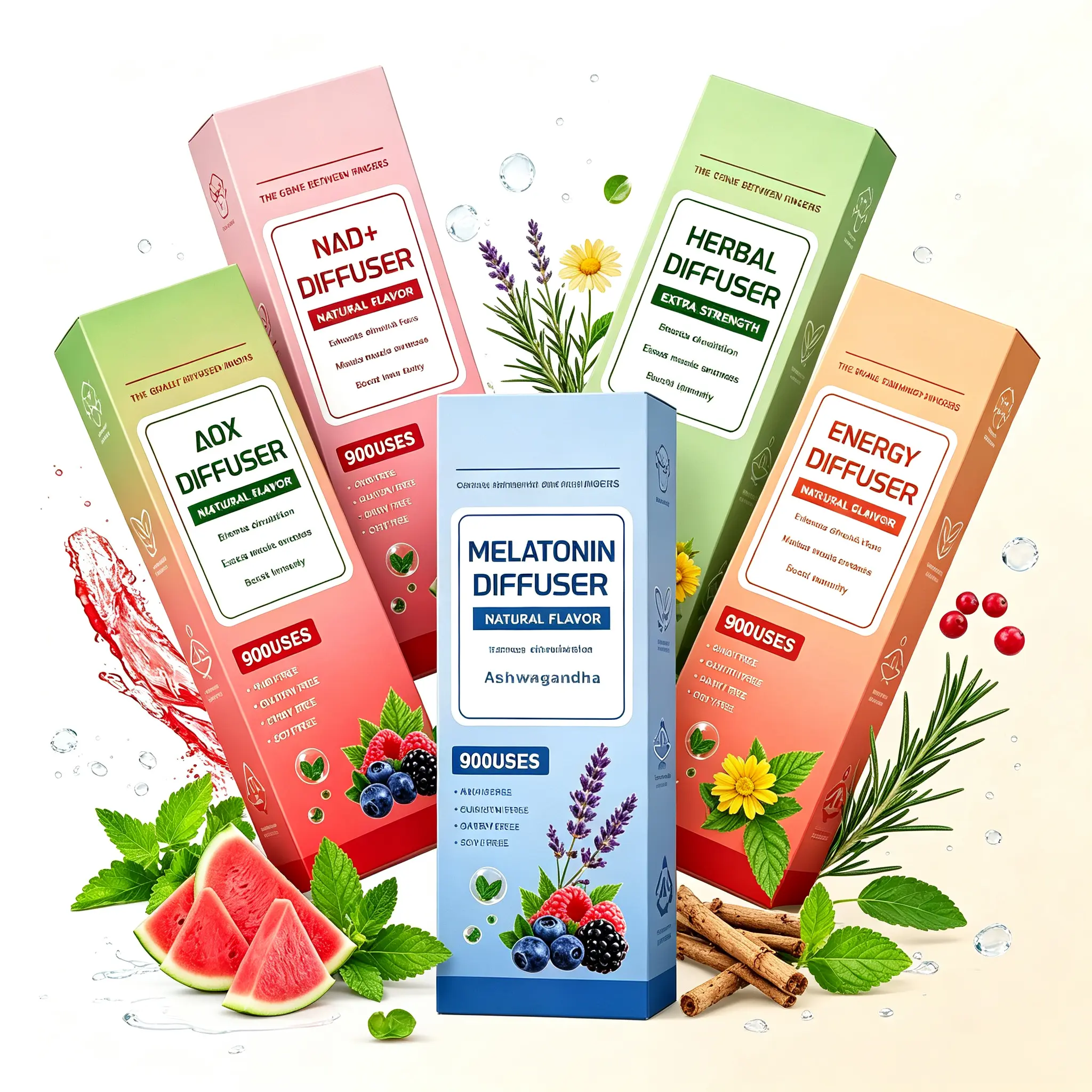 Men's Multi-Flavor RIXE Oral Deodorant Sticks - Watermelon, Lavender, Mullein Mint, NAD+ & Energy Complex