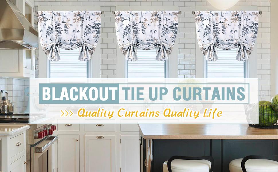 H.VERSAILTEX Blackout Tie Up Curtain - Thermal Insulated Balloon Curtain for Small Window Adjustable Kitchen Tie Up Curtain ( Rod Pocket Panel ) H.VERSAILTEX Blackout Tie Up Curtain - Thermal Insulated Balloon Curtain for Small Window Adjustable Kitchen Tie Up Curtain ( Rod Pocket Panel )