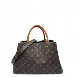 Pre-owned Louis Vuitton Leather tote bags Montaigne MM Monogram Brown (ti1020m0)