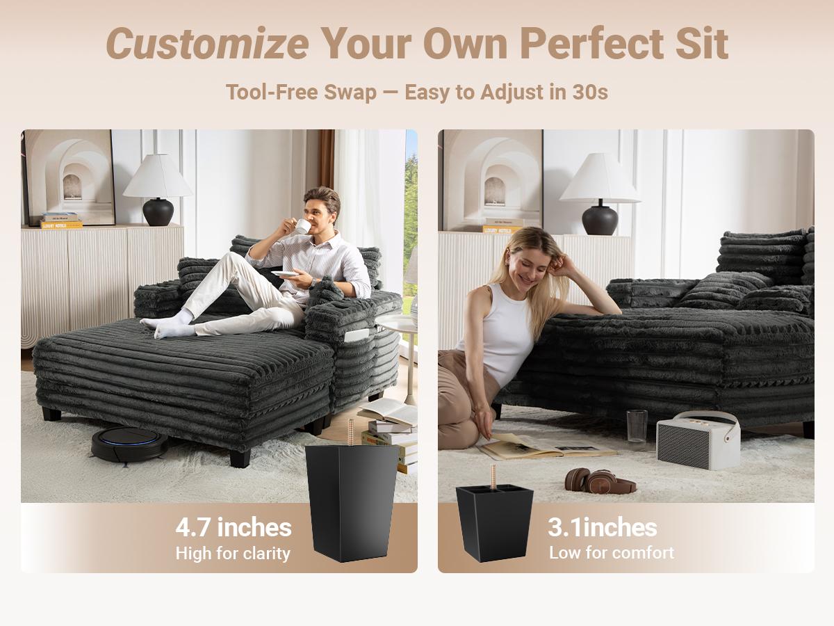 Amsleekey Oversized Corduroy Lounge Chair – Extra Deep Chaise Sofa for Reading, Napping & Living Room Relaxing Amsleekey Oversized Corduroy Lounge Chair – Extra Deep Chaise Sofa for Reading, Napping & Living Room Relaxing