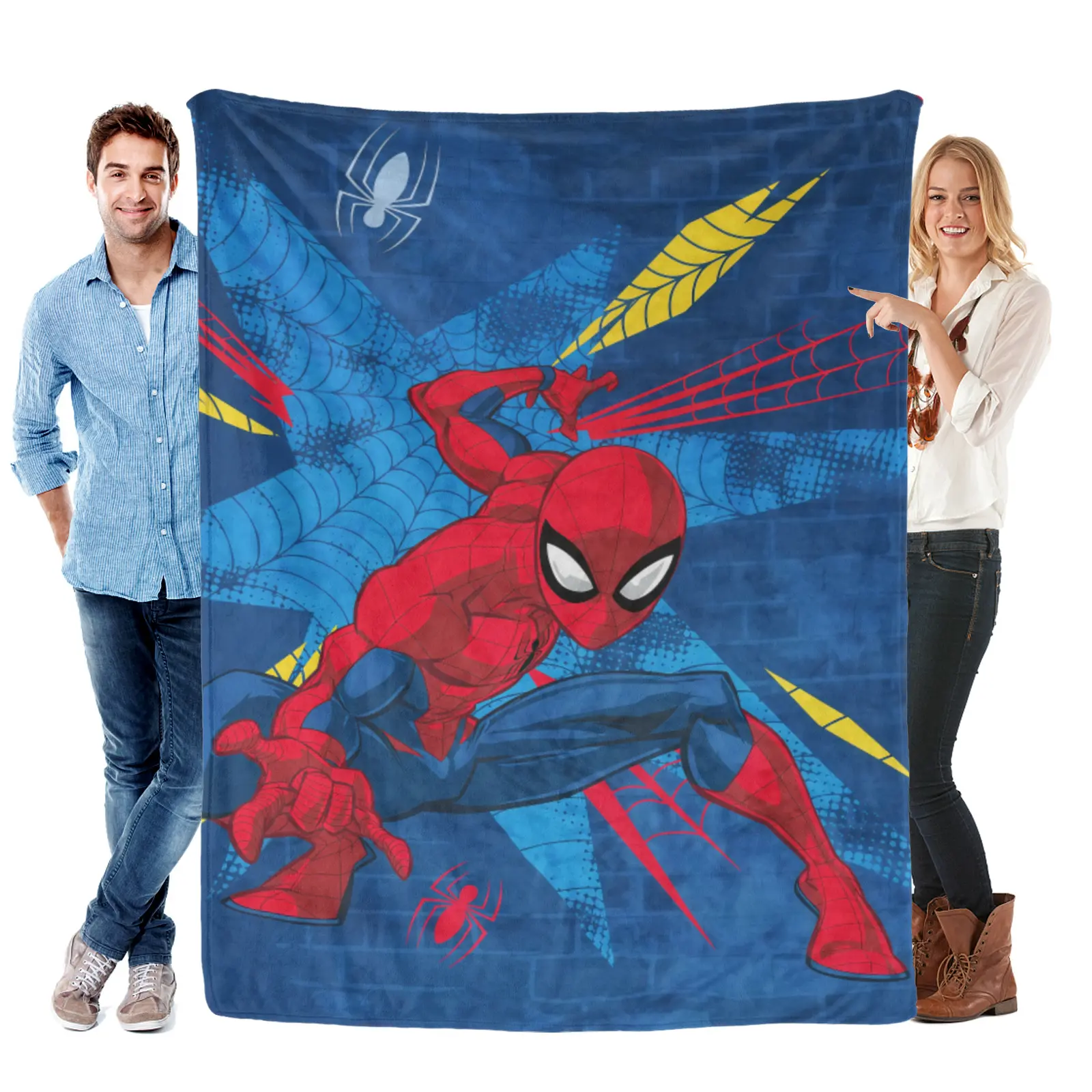 Marvel Spider Man Flannel Blanket Ultra Soft Fleece Lightweight Skin Friendly Stylish Home Decor Accent For Couch And Bed