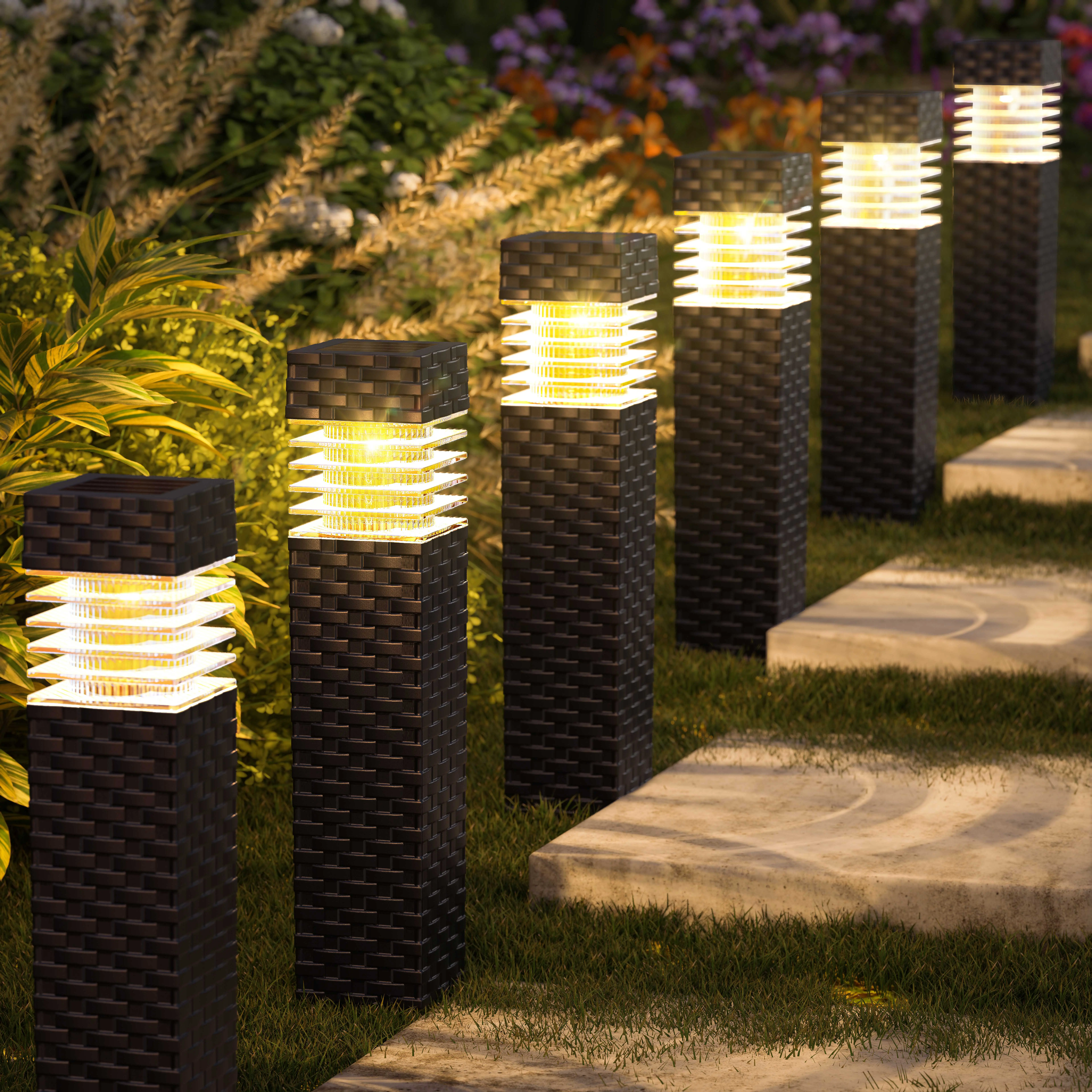 FLACCHI 6-Pack Waterproof Solar Pathway Lights, Solar Outdoor Lights for Garden, Yd & Lawn Landscape Decor solar outdoor lights,dorm essentials,home decor,home essentials,camping essentials
