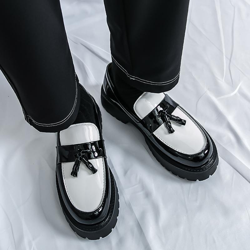 Ubetif Men's Summer Fashionable Casual Tassel DecorPuLeather Slip-on Shoes, Men's Shoes, Tassel LoafersIMen,Simple Design Elegant Plain Round Toe Loafers,BusinessStyle Temperament Flats for Daily Wear, TasselShoes,Valentine's Day, Gift for Him