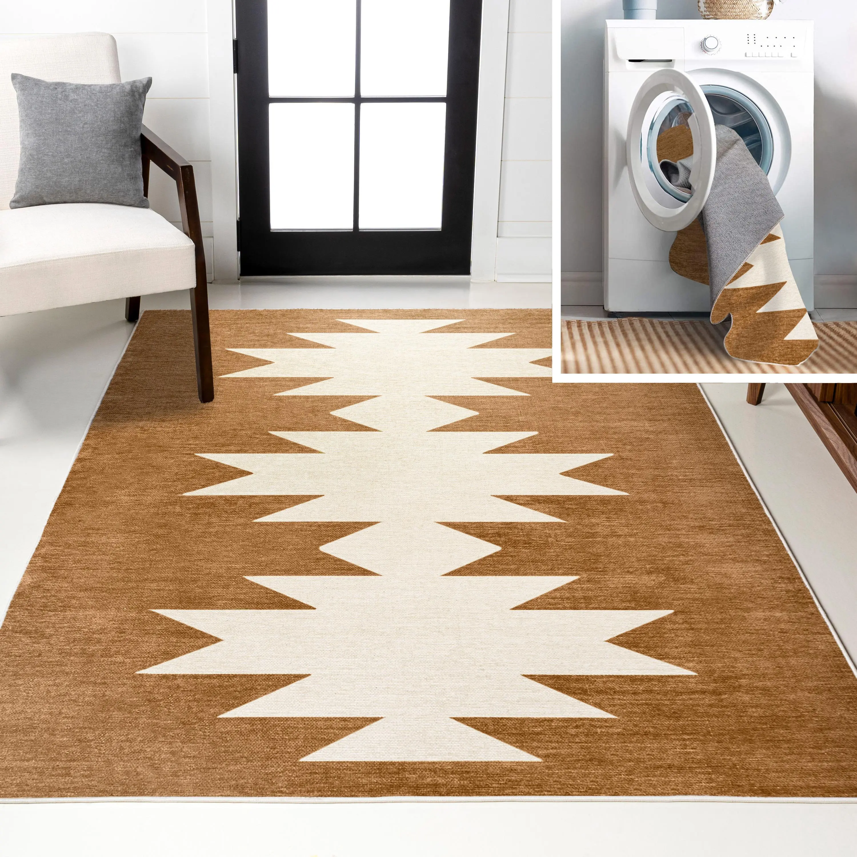 JONATHAN Y Chayton Minimalist Geometric Polypropylene Indoor Rectangle Area Rug - Boho Rugs for Living Rooms, Brushless Vac Ready, House Decor - Scandinavian, Southwestern, Modern, Casual, Transitional Styles