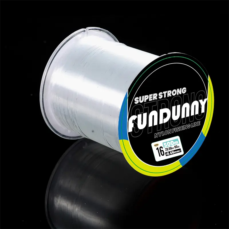 FUNDUNNY Professional Fishing Line 500m White Size 16 - Original Nylon with Fluorocarbon Coating - Suitable for Various Saltwater and Freshwater Fishing Applications