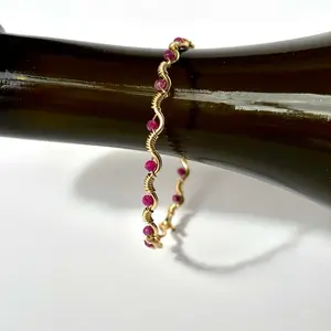 July Ruby Birthstone Bracelet | Handmade Wire Wrapped Jewelry | Trendy Jewelry