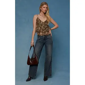 Pacsun Women's Zoe Low Rise Girlfriend Jeans Dark Blue