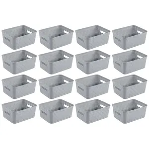 Sterilite 10x8x4.25 In Rectangular Short Basket for Home Organization (16 Pack)